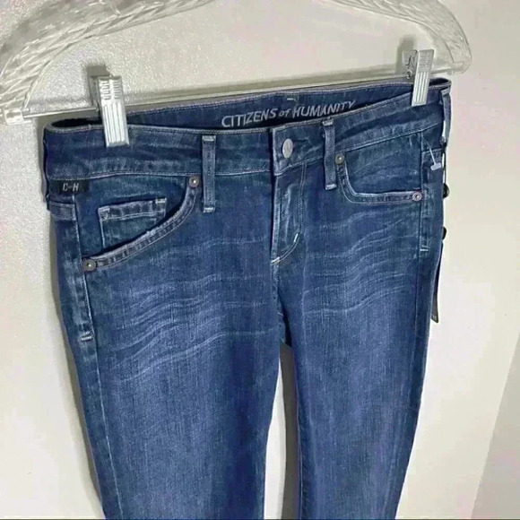 NEW Citizens of Humanity Racer Lowrise Skinny Cropped Jeans Envy Preppy Denim - Picture 6 of 7